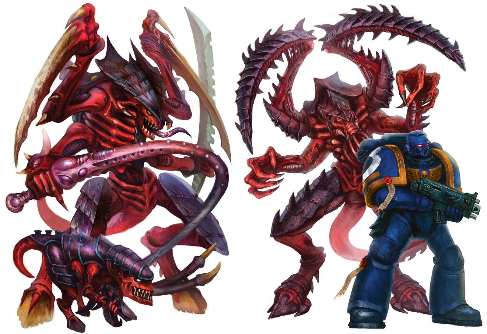 Warhammer 40,000 Tyranid Warriors with Prime upgrade