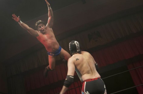 Brandon Scott hits a top rope crossbody on Hax Bandito at the December 14 Vanguard Championship Wrestling event in Norfolk, VA.
