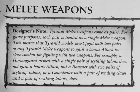Tyranid Melee Weapons