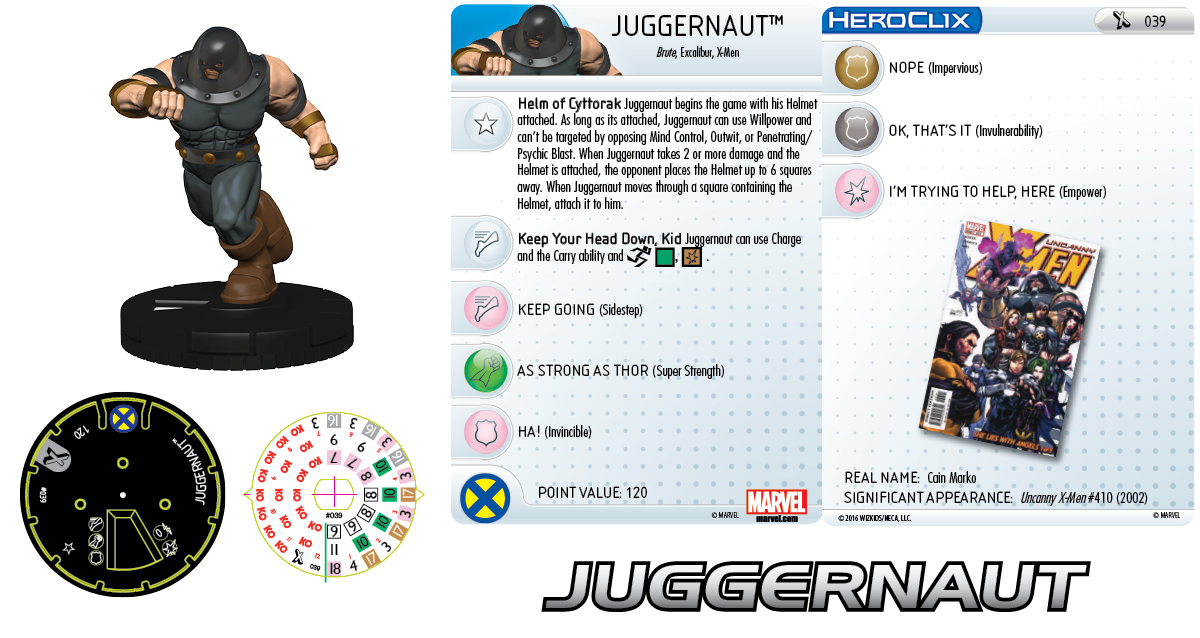 Джаггернаут текст. Правила игры в Heroclix.