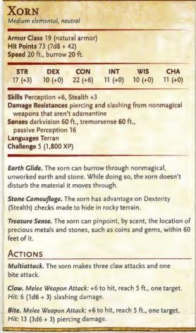 xorn monster manual stat block