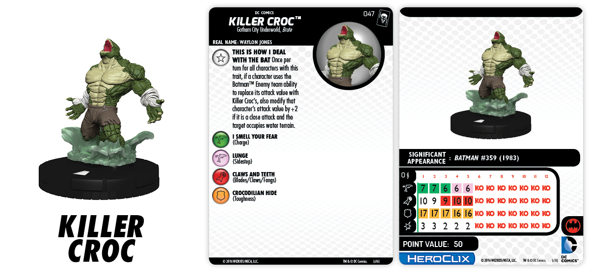 DC Heroclix KILLER CROC 047 Joker's Wild NM RARE! 