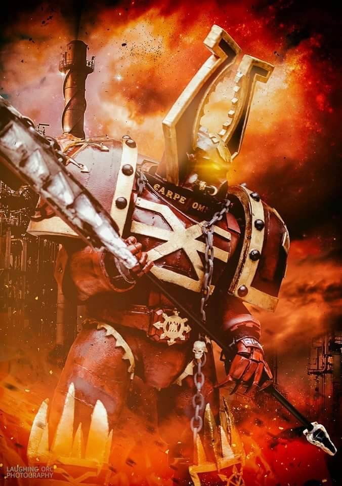 Chaos Space Marine Cosplay with permission by Exeter Cosplay, Image by Laughing Orc Photography