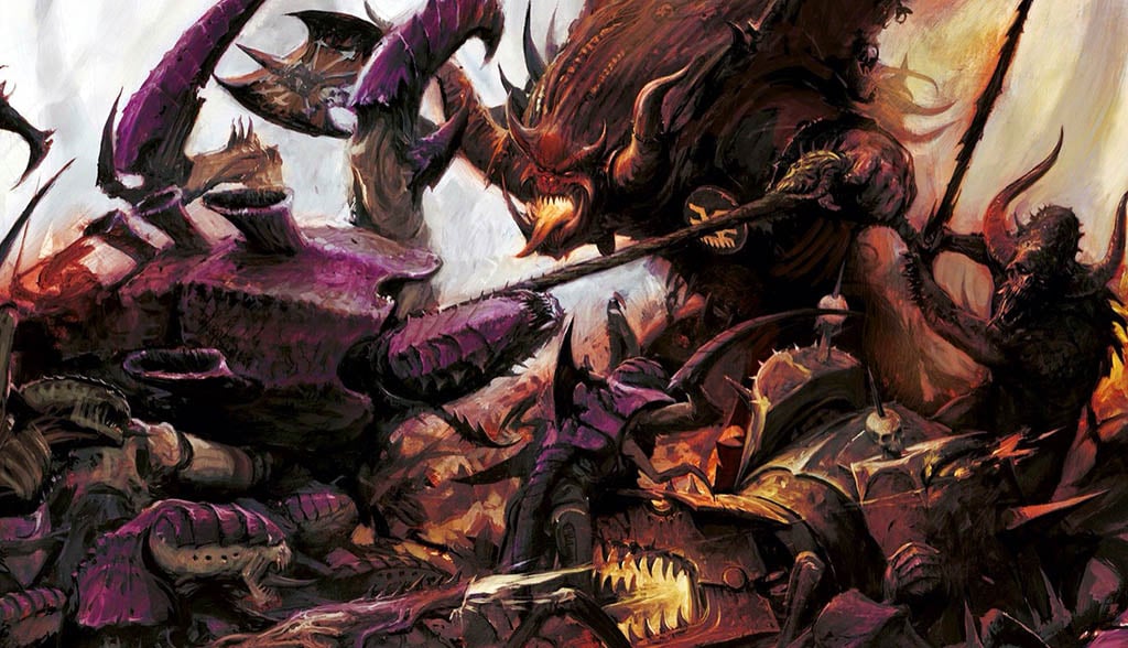 Tyranids battle Chaos Daemons