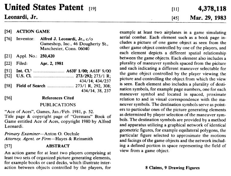 Ace of Aces Patent