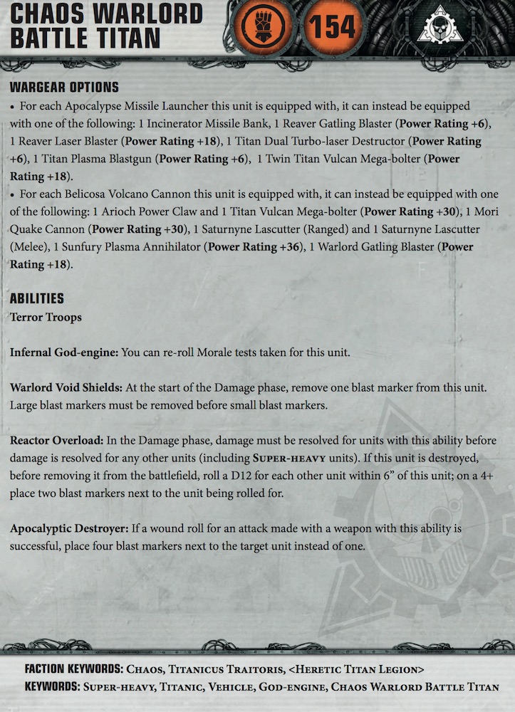 Games Workshop Warhammer 40K Apocalypse Necron Datasheet Cards 