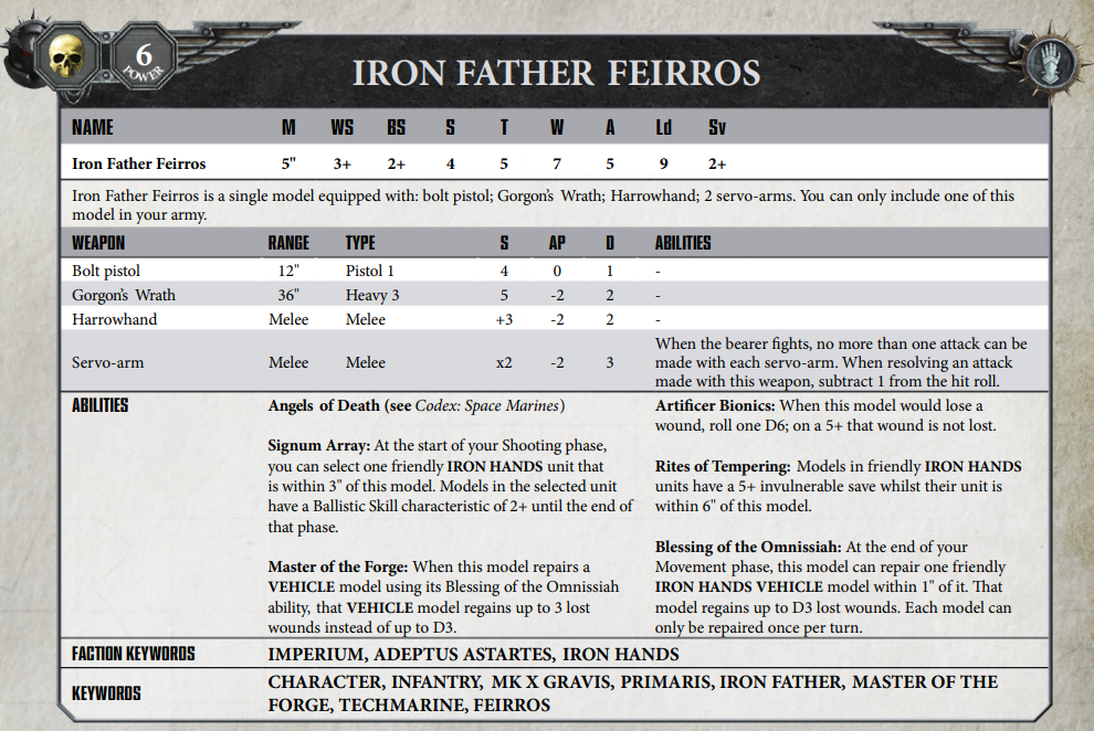 Iron Hands 55-05-60 Warhammer 40K Codex Supplement 