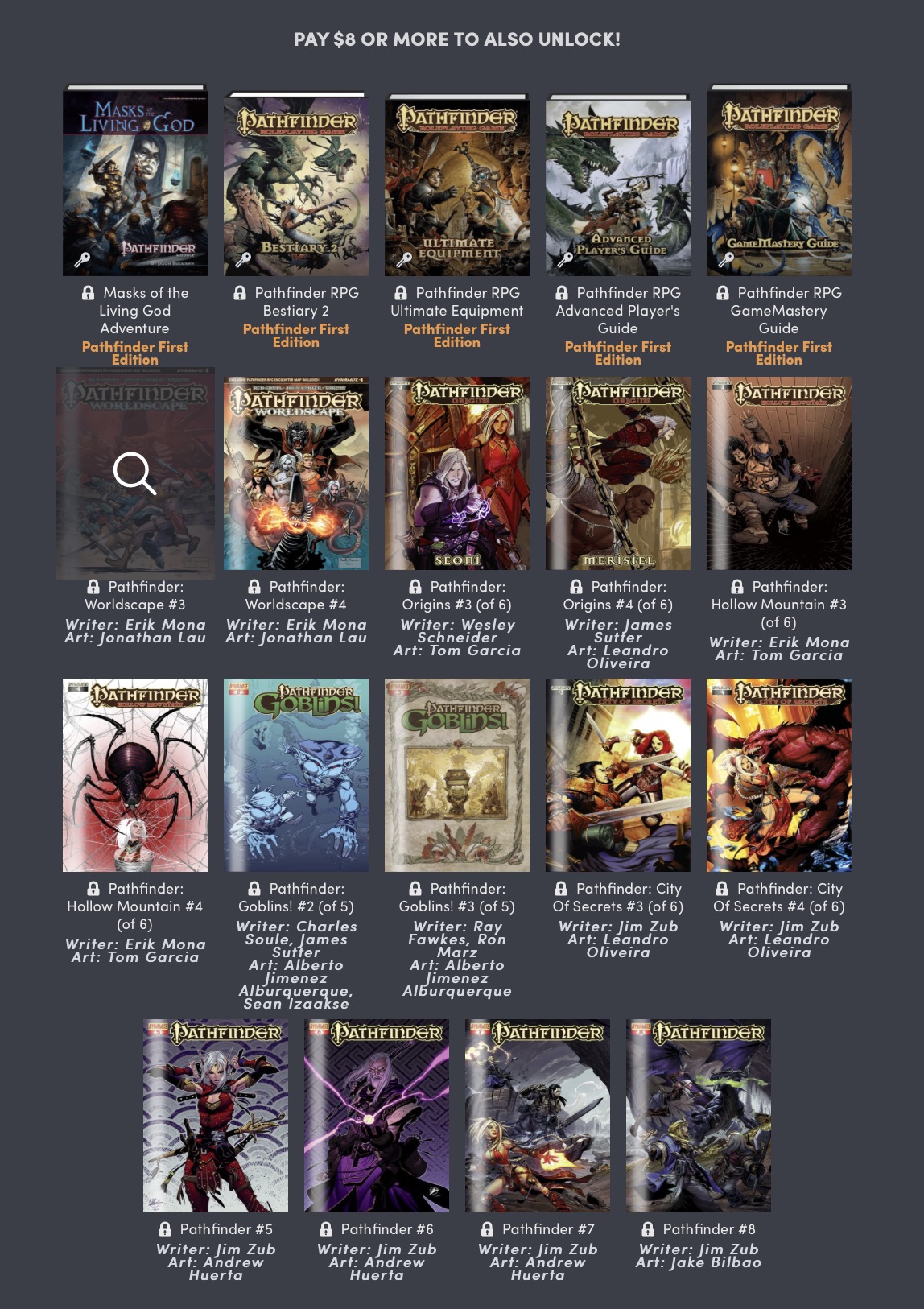 The Humble RPG Book Bundle: Pathfinder Comics Cache by Paizo & Dynamite