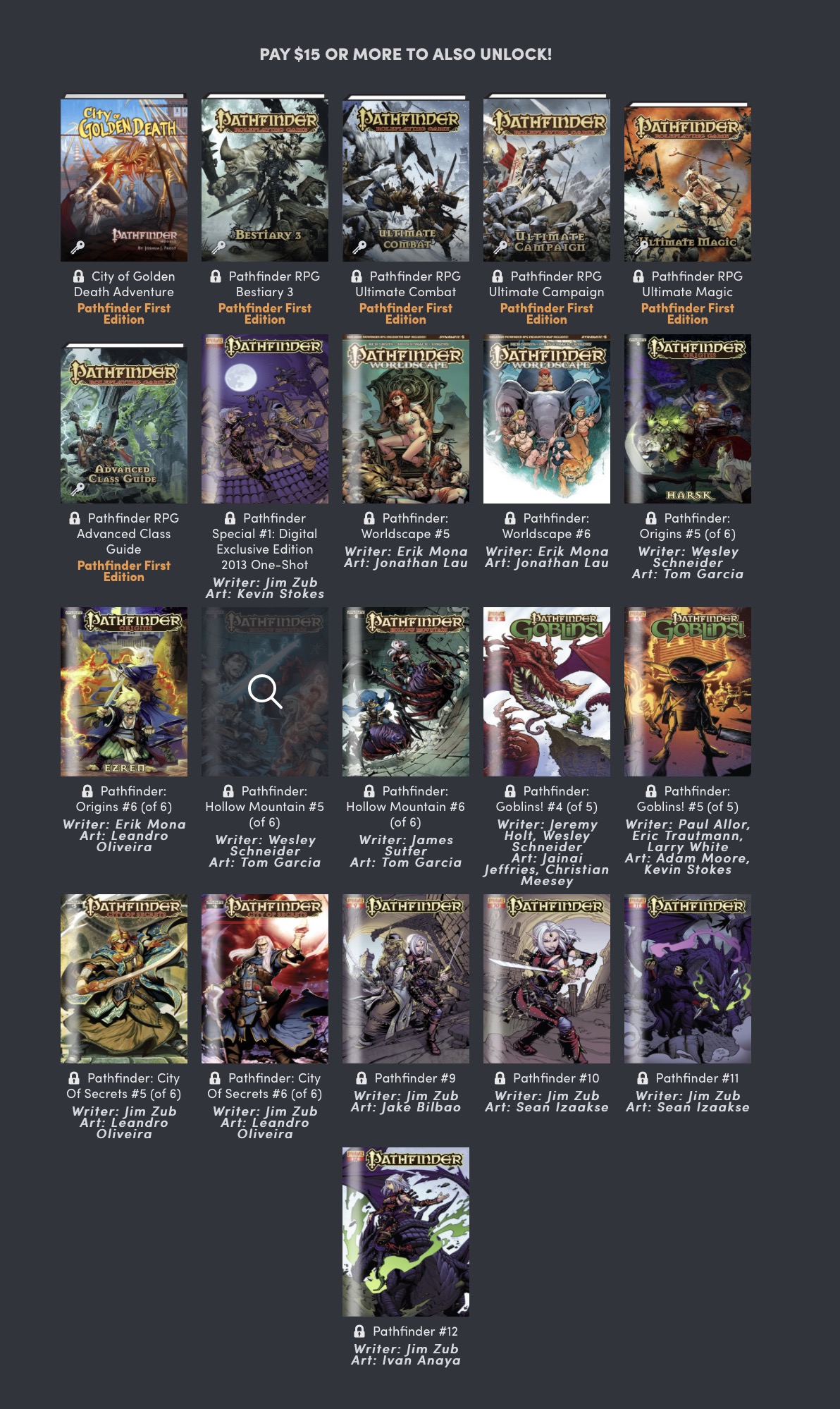 Humble RPG Book Bundle: Pathfinder Comics Cache by Paizo & Dynamite