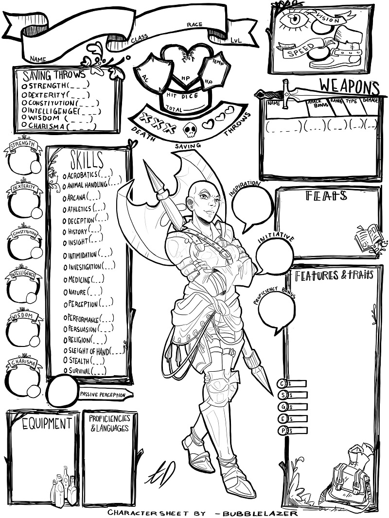 Getting To Know Your D D Character Sheet Bell Of Lost Souls