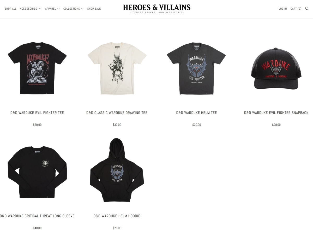 D&D: Warduke Gets His Own Clothing Line - Heroes And Villains - Bell of ...