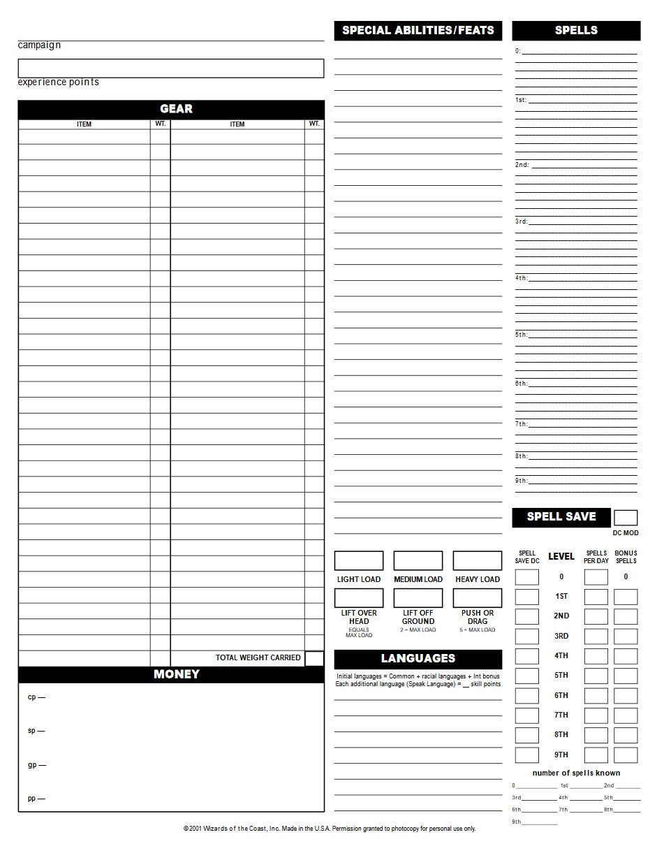 D&D: What's In A Sheet? The Evolution Of Character Sheets From AD&D To ...