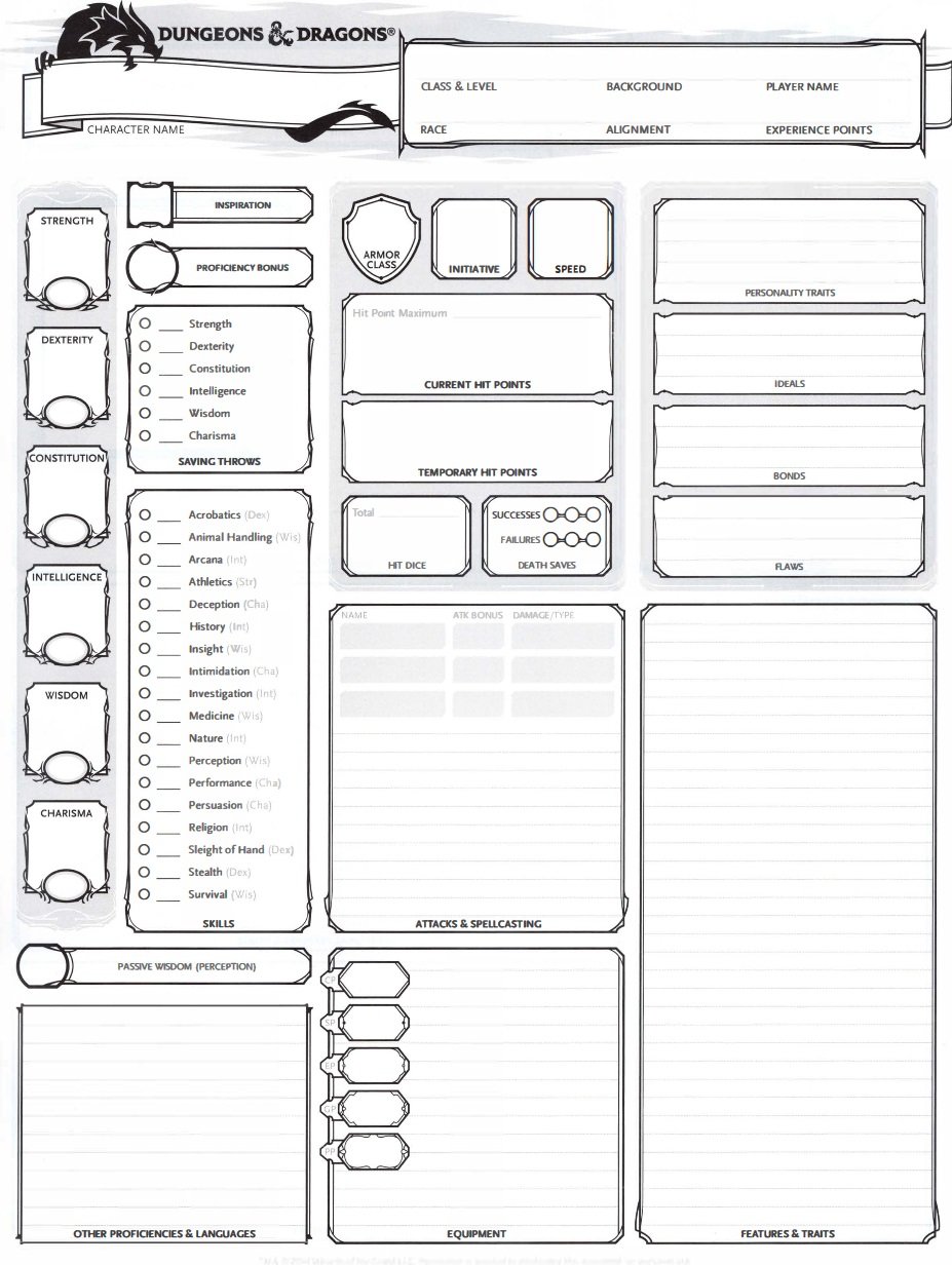 Getting To Know Your D D Character Sheet Bell Of Lost Souls