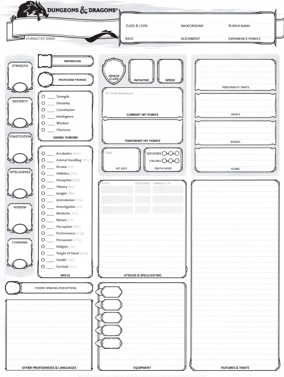 getting to know your d d character sheet bell of lost souls