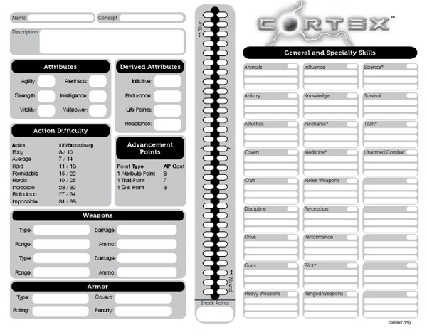 Cortex Tabletop Roleplaying Game