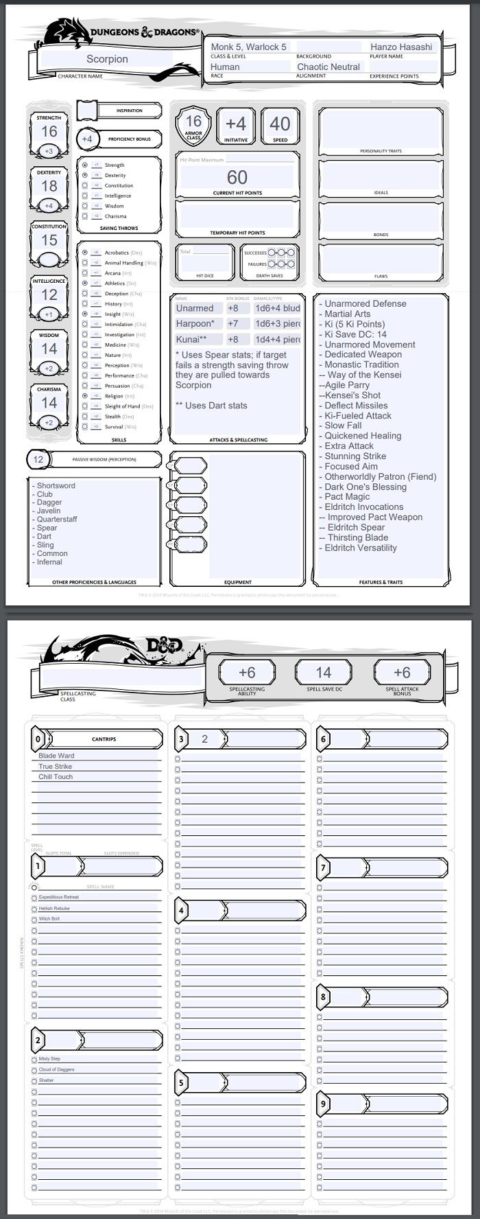 Mortal Kombat D&D 5e: Kano – RPG Characters & Campaign Settings