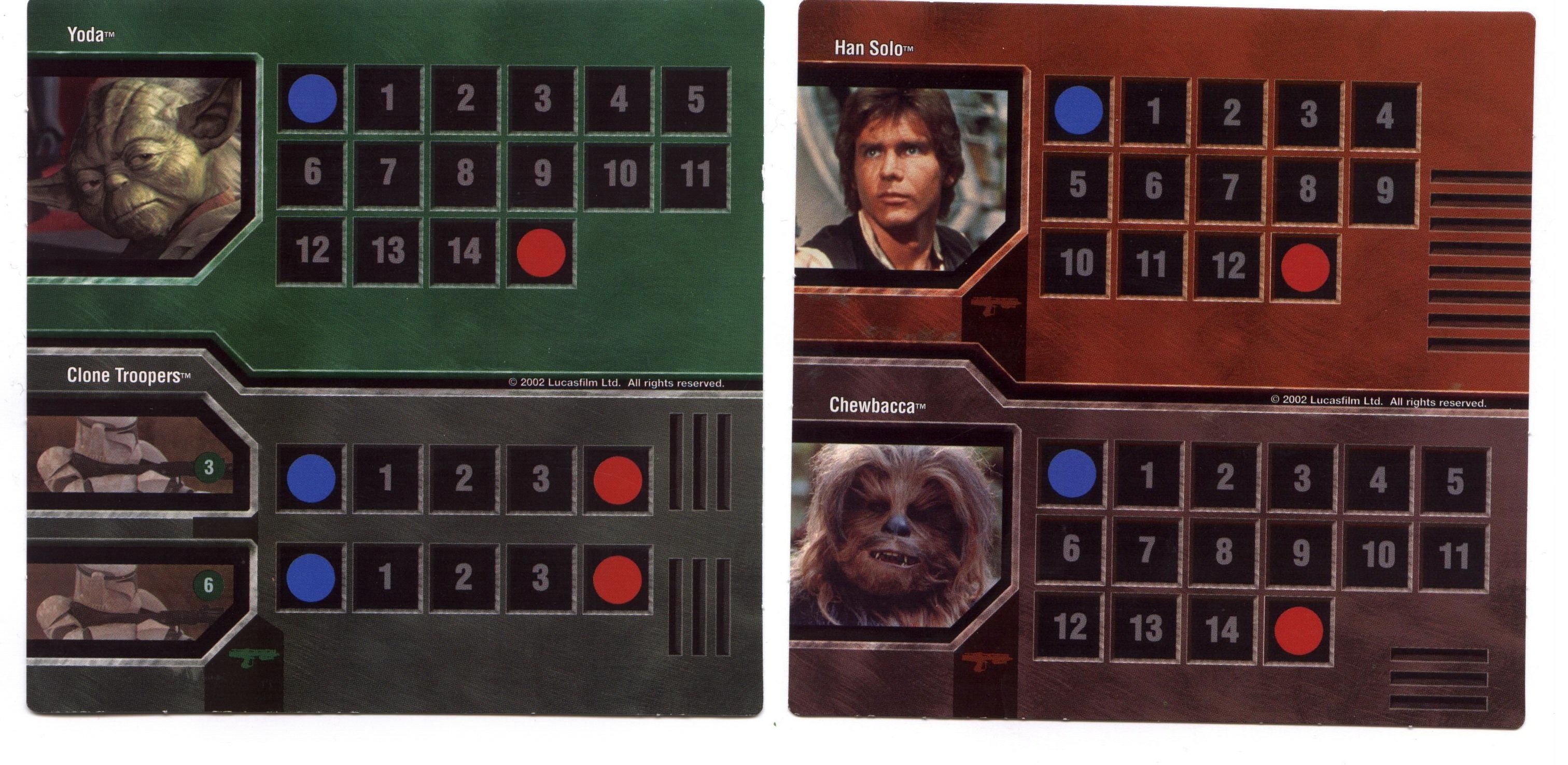 Star Wars Epic Duels Board Game Replacement PartsCharacter SheetDeck/Cards 