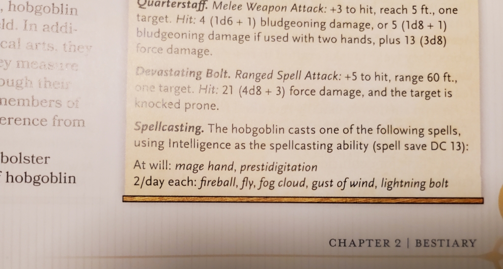 monsters of the multiverse magic rules for hobgoblin devastator