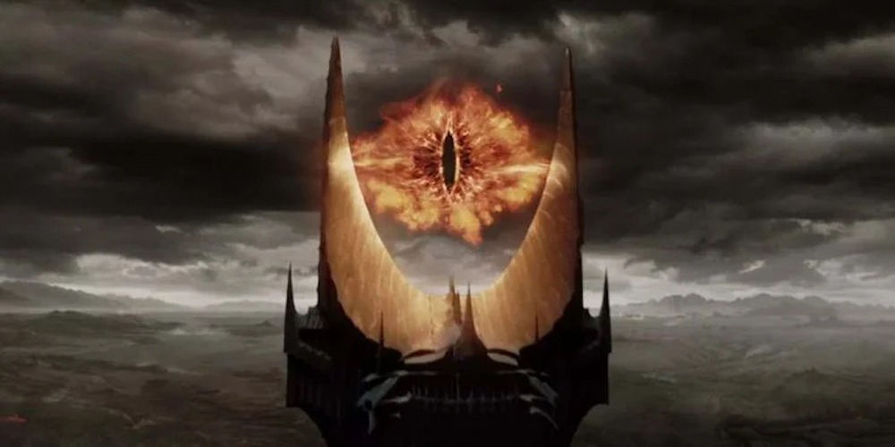 The Eye of Sauron atop a tower in Mordor