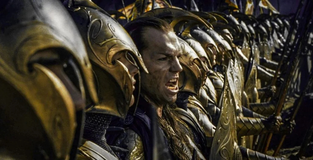 Elrond in line with his warriors