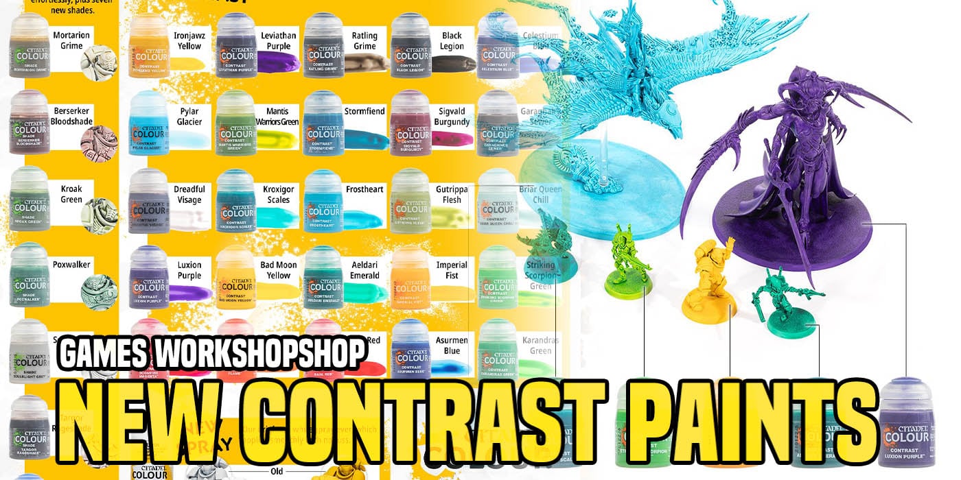 Citadel Contrast Paint Primer Reference  Contrasting colors, Miniature  painting, Contrast