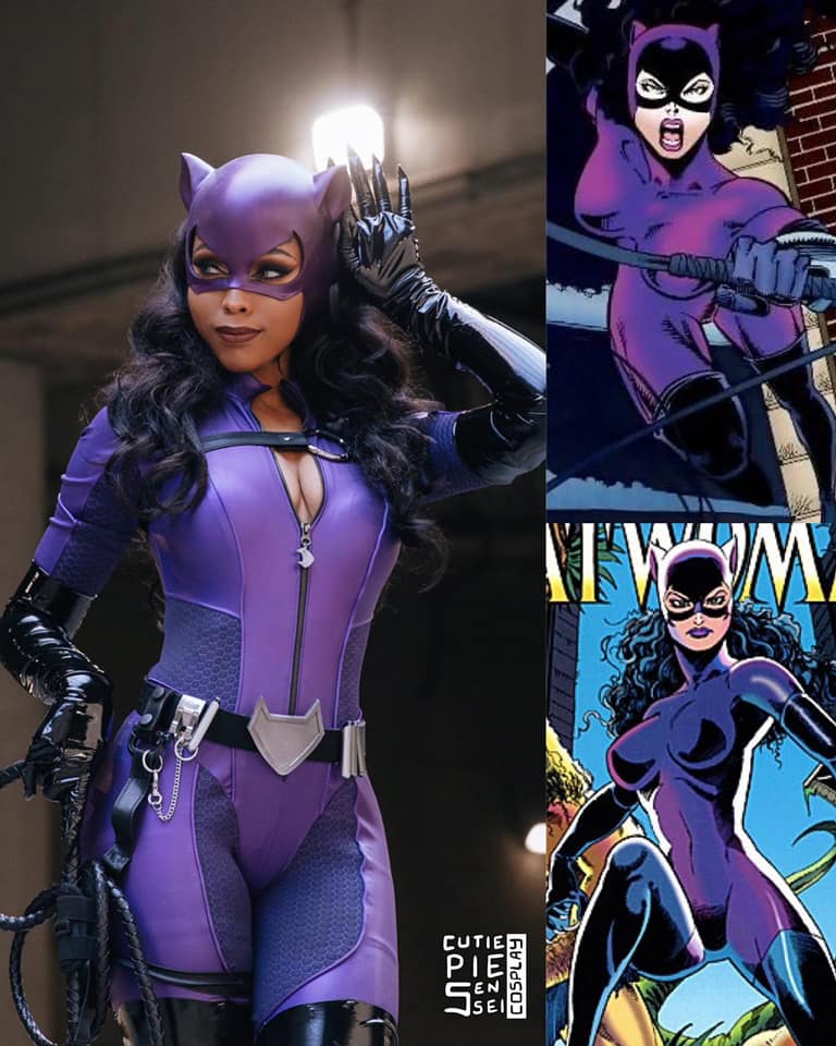 Purple-Suit Catwoman Cosplay by CutiepieSensei, Images by The World of Gwendana