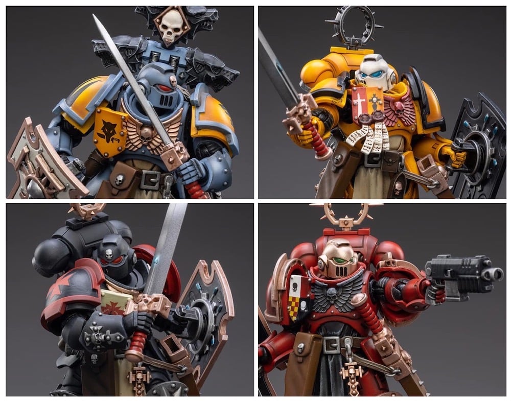 Warhammer 40K Blood Angels And Death Korps of Krieg Veteran Squad 1/18  Scale Figures From Joy Toy