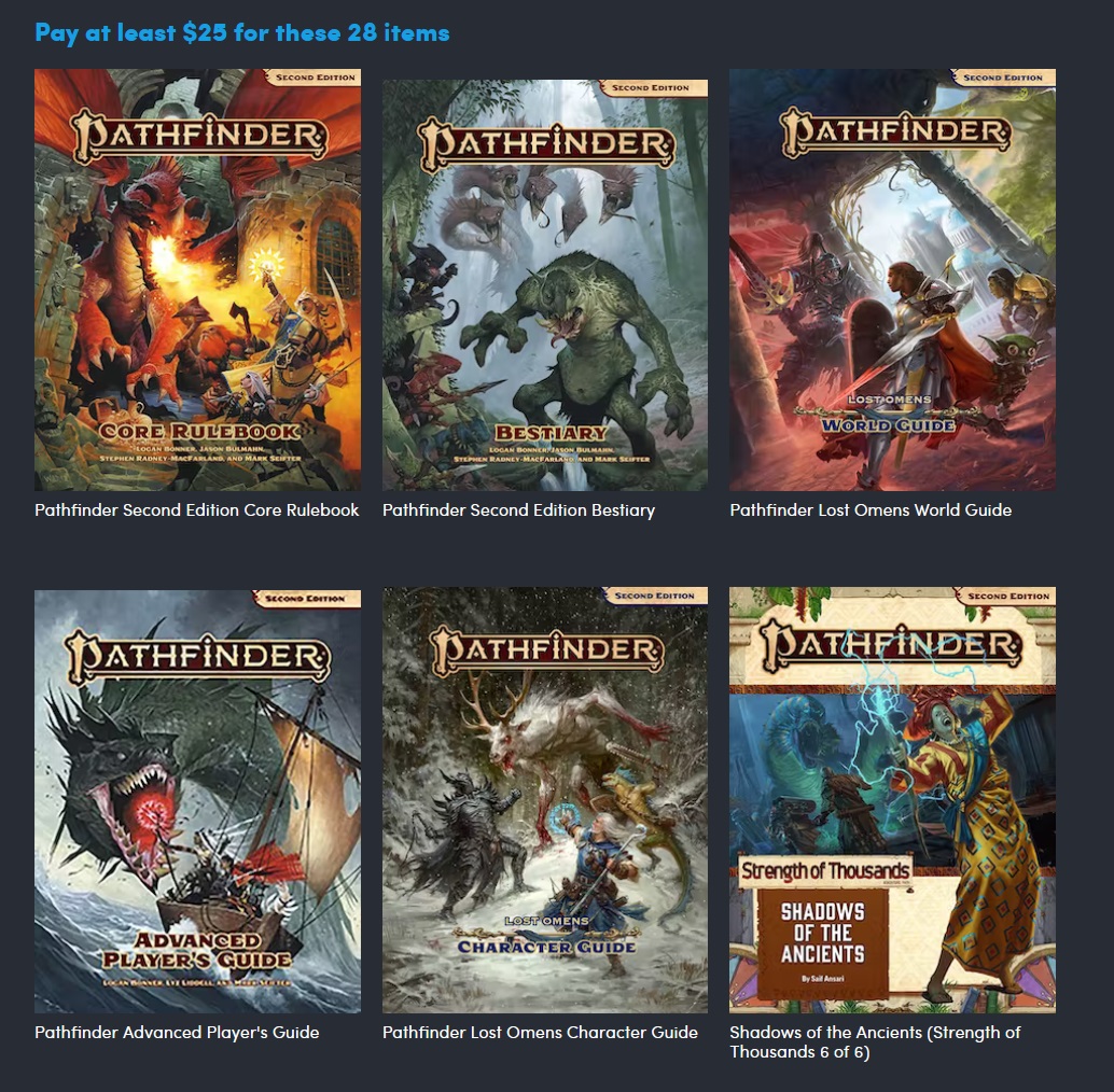 Humble Bundle: Pathfinder & Starfinder – No Rerolls