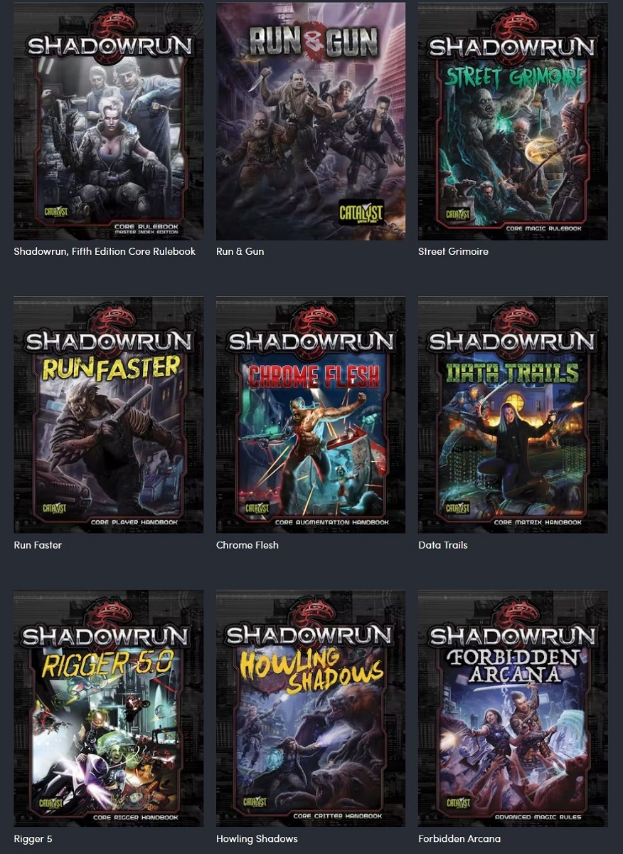 My four favorite Shadowrun RPG books. Three of these are in my All Time Top  5 RPG Books. : r/Shadowrun