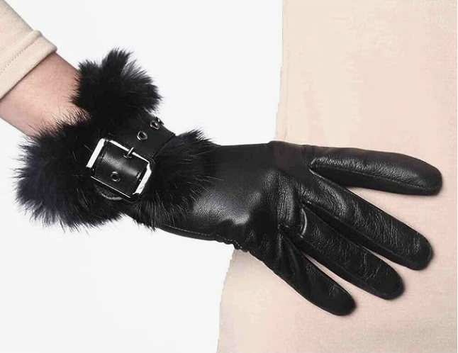 black leather gloves for Yennefer cosplay