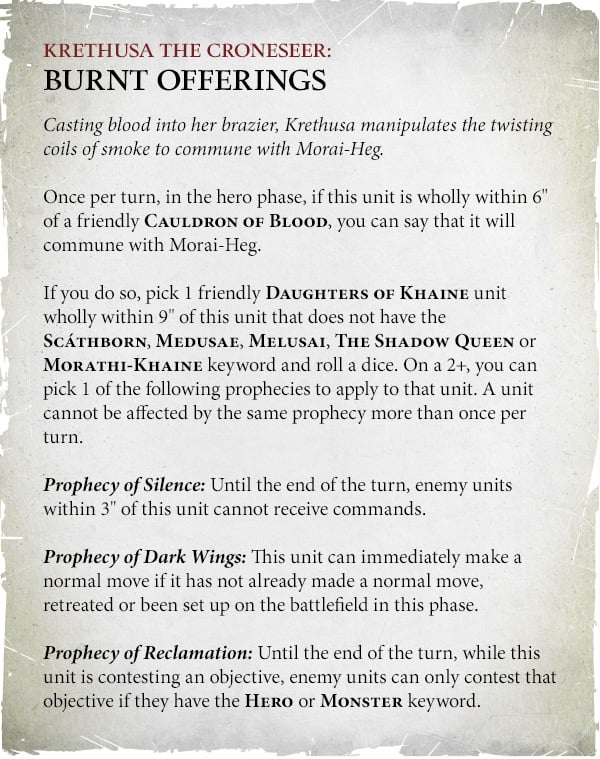 Age of Sigmar: Krethusa Rules Reveal - 'Burnt Offerings' May
